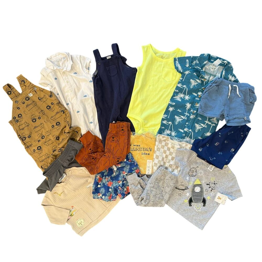 BUNDLE LOT 15 Items Boys Mostly Size 12-24 Months Name Brands Assorted Toddler